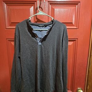 London Fog Men's Dark Gray Long Sleeve Shirt